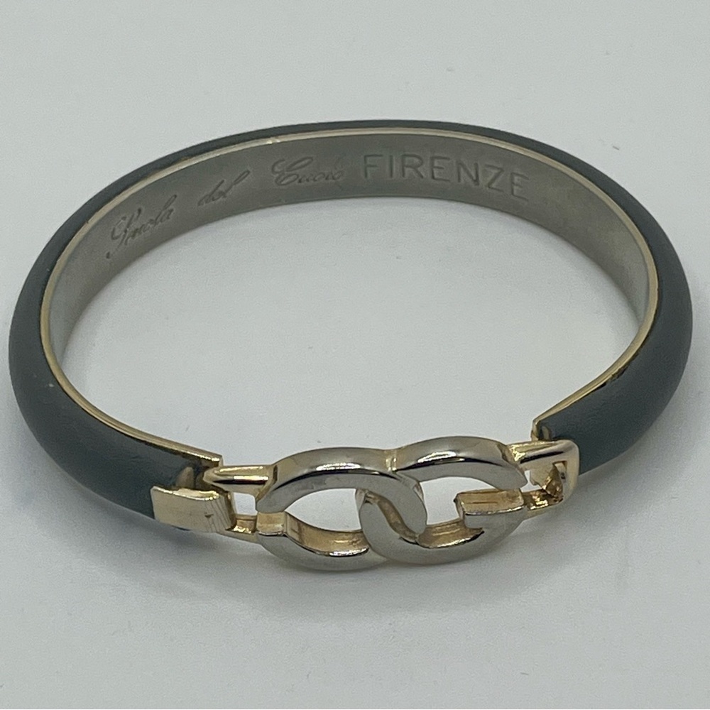 Scuola del Cuoio Firenze Italian Leather Bracelet Gray - Picture 2 of 11